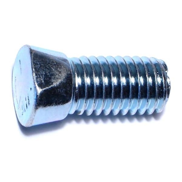 Plow Bolt, 1/2"-13 Thrd Sz, 1-1/4" L, Clipped Head, Steel, Plain, 50 PK